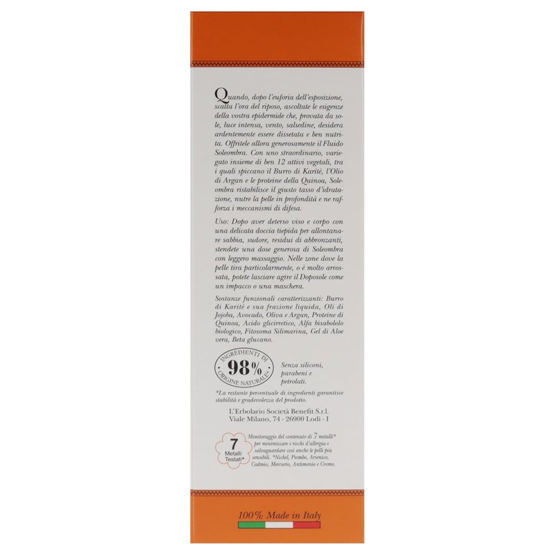 L'Erbolario Silky After-Sun Fluid | Hydrating Aloe Vera Lotion for Deep Moisture - 6.7 oz
