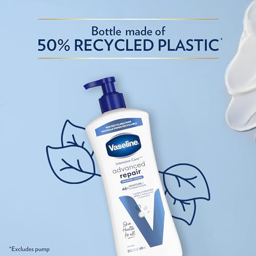 Vaseline Intensive Care Unscented Advanced Repair Body Lotion - Ultra-Hydrating with Lipids for Extremely Dry Skin, 20.3 oz, Pack of 3