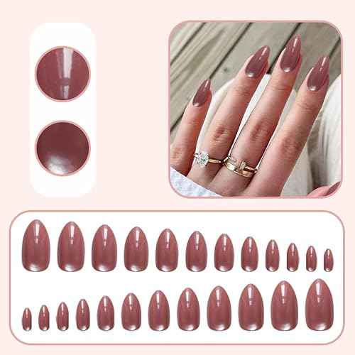 Reusable Water Ripple Magnetic Cat Eye Nails Set Glossy Soft Gel Full Cover Nail Tips in Almond Coffin T Shape for DIY Manicure at Home