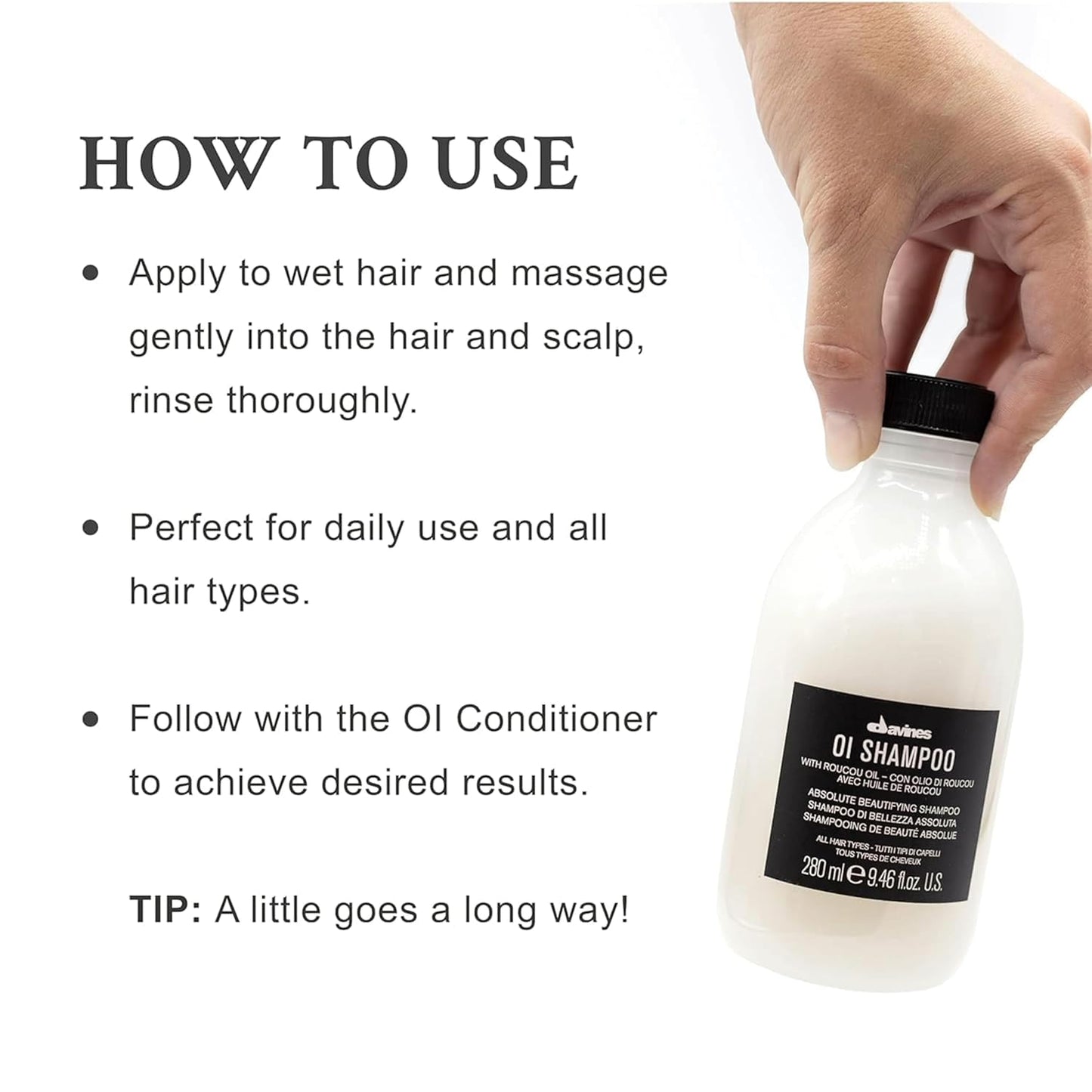 Davines OI Nourishing Shampoo & Conditioner for All Hair Types, Adds Silky-Smooth Shine & Volume, Softens And Restores Chemically Treated Hair, 8.8 & 9.47 fl. oz.
