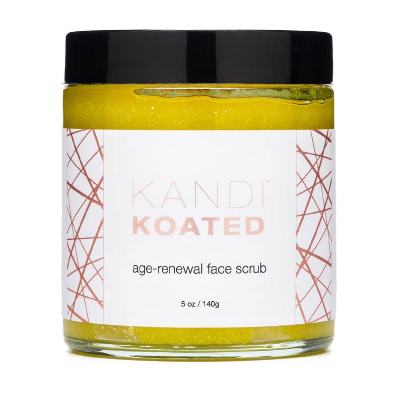 Kandi Koated Age‑Renewal Exfoliating Face Scrub by Kandi Burruss – Plant‑Powered with Cane Sugar, B3 & Turmeric for Hydration & Radiance – Vegan & Cruelty‑Free – 5 oz