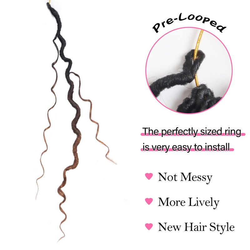 Sosihua Goddess locs crochet hair, 9 packs soft boho faux locs with curly ends bohemian crochet dreads for black women 14 Inch (Pack of 9)#1B-4-30