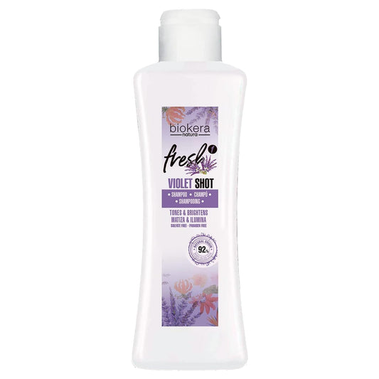 SALERM - Purple Shampoo for Blonde, Gray, Highlighted, or Bleached Hair - Biokera Fresh Violet - 300 ml - Violet Shampoo - Tones and Brightens - Maintains Color - Sulfate-Free and Paraben-Free