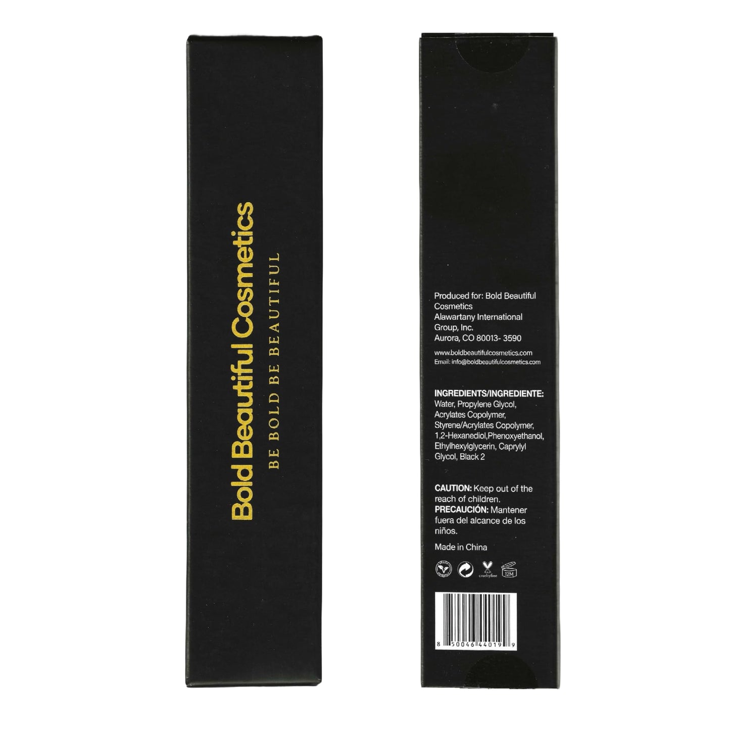 Bold Beautiful Cosmetics Eyeliner Liquid Waterproof eyeliner liquid liner black, 1 Count