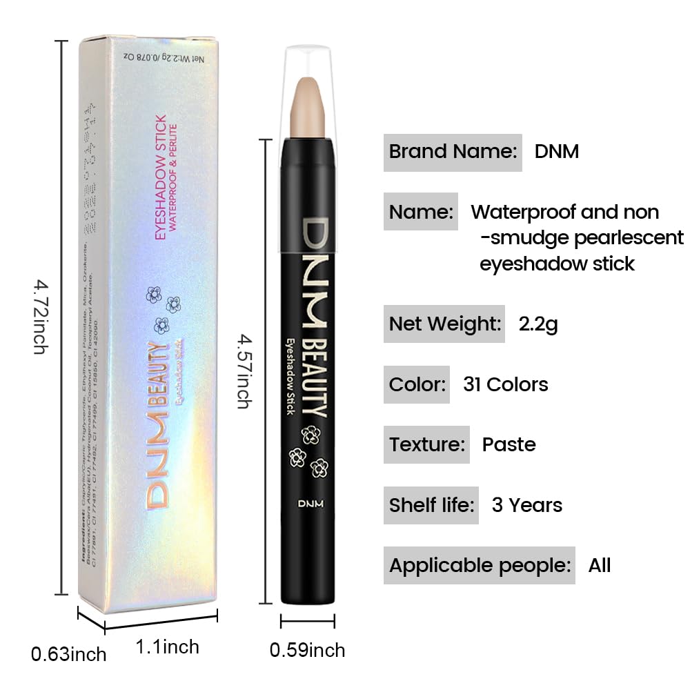 evpct Cream Eyeshadow Pencil Bulk Stick Set for Eye Waterproof Pearl White Black Grey Khaki Royal Blue Vioiet Purple Silver Shimmer Metallic Eyeshadow Crayon Stick sombras en crema para ojos