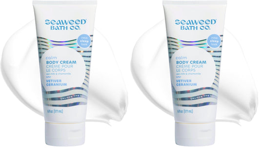 The Seaweed Bath Co. Sleep Body Cream, Calm, Nutrient-Rich Bladderwrack Seaweed, Vegan, Paraben Free, 6 fl. oz. (Pack of 2)