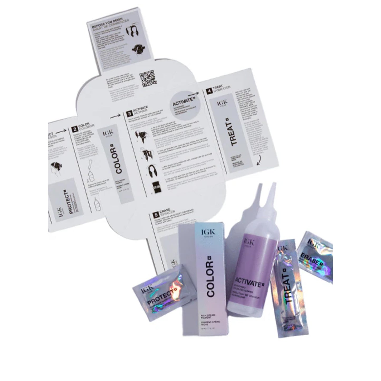 IGK Permanent Hair Color Kit | 7 N Latte - Dark Natural Blonde | 100% Gray Color Coverage + Strengthen + Shine | Ammonia Free