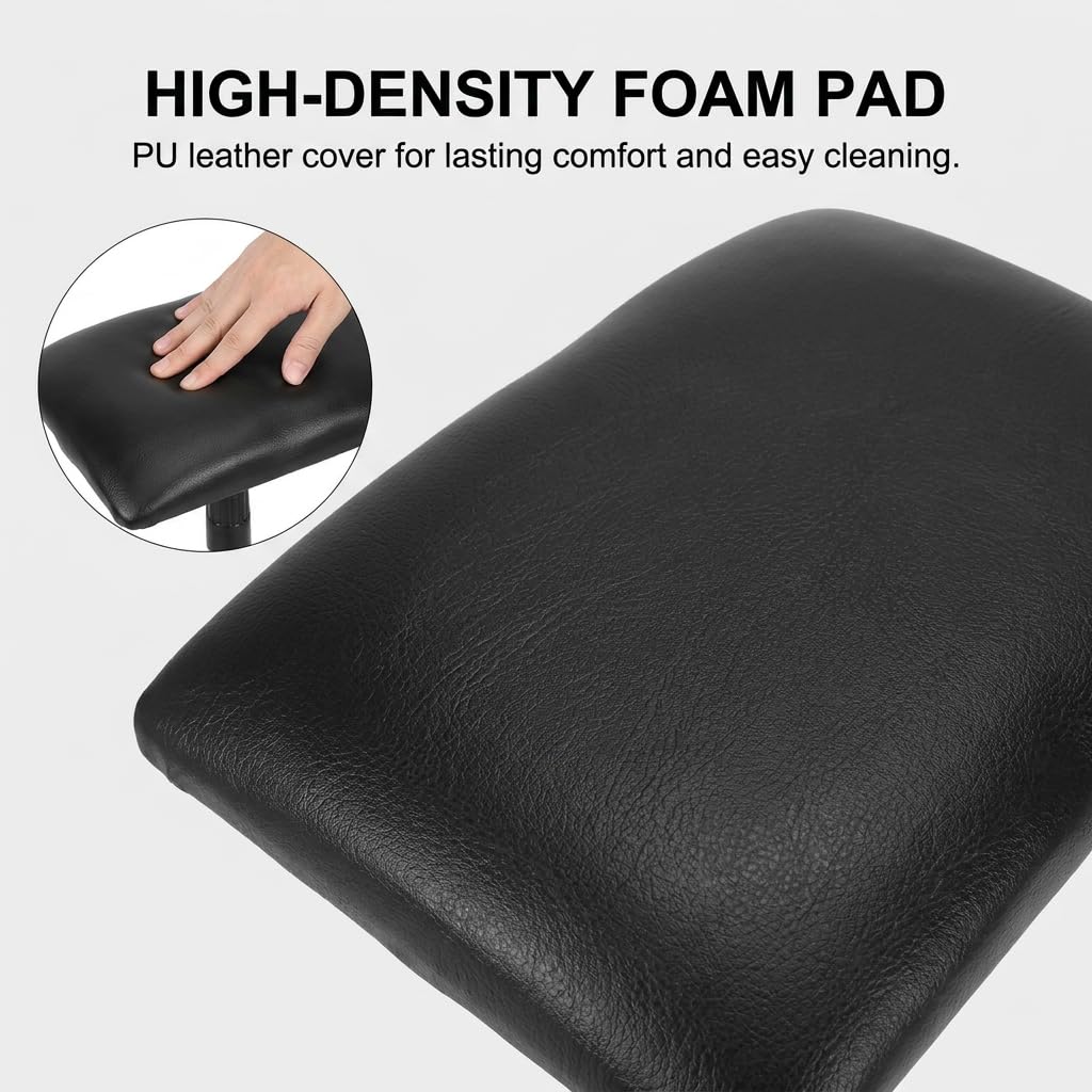 Armrest, Height Adjustable Tripod Arm Stand Foldable Foam Pad Arm Bar Leg Rest Studio Stand Workstation with PU Leather Pad for Studio Salon Supplies Tool