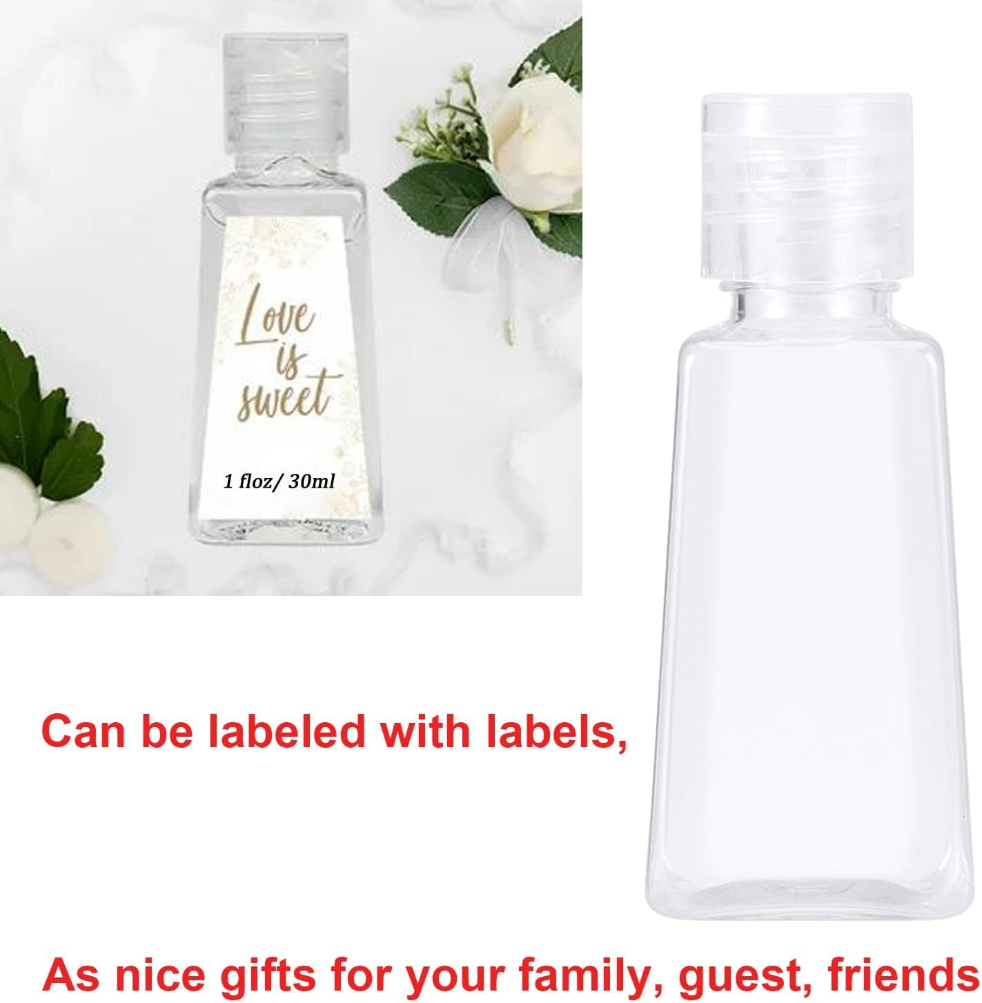 Clear Plastic Flip Cap Bottles - 110 Pack 1oz Travel Size Squeeze Containers for Lotion & Cream | Mini Refillable 30ml Bottles