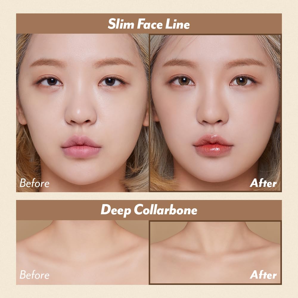 I'M MEME Contour Palette - Afternoon Tea_FrOzen Choco | Bronzer for Face & Cheeks, Matte Powder, Natural Makeup, Buildable Coverage, Light to Medium, Easy Blendable, For Cool Tone Skin, 0.4 Oz