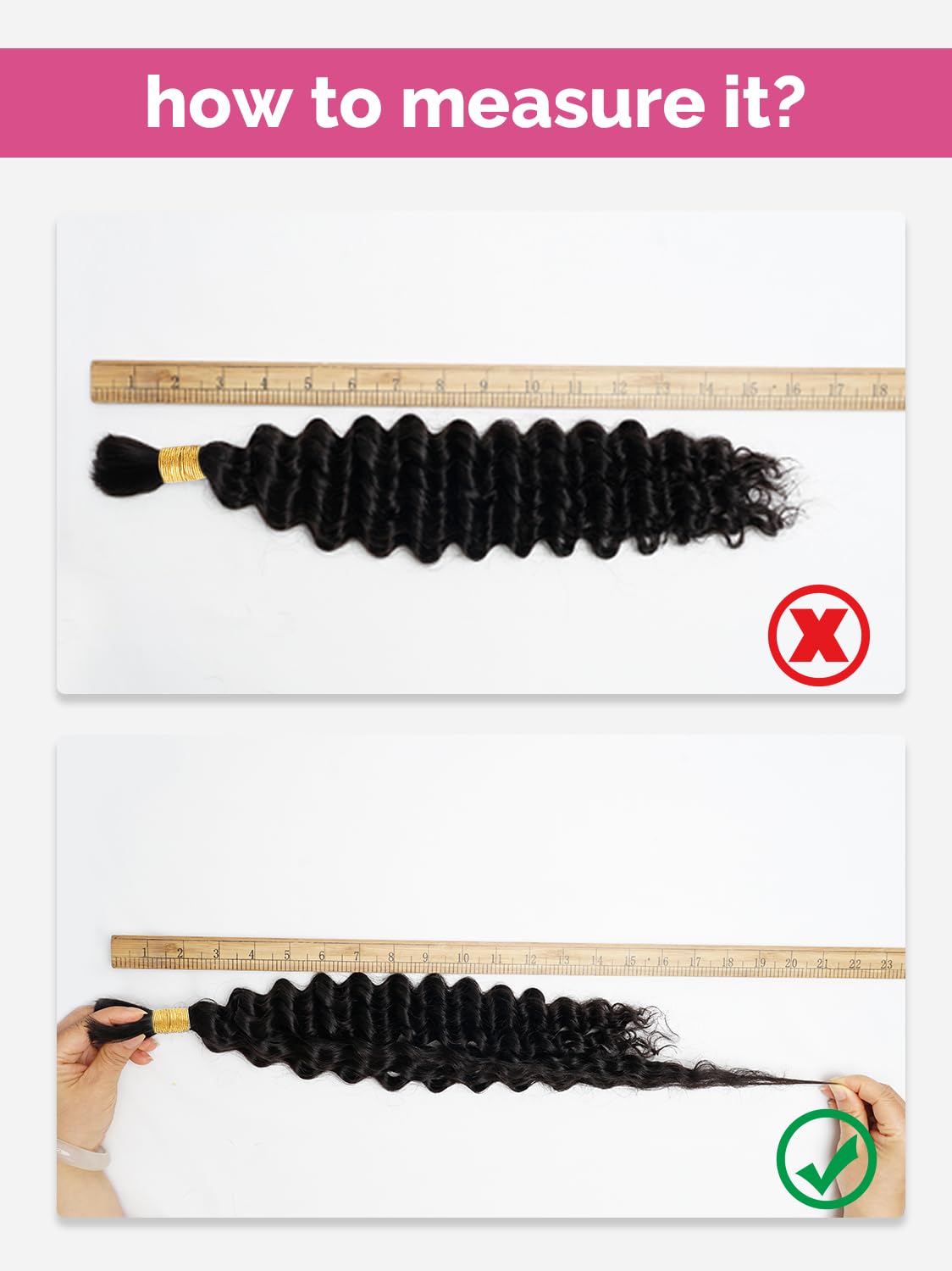 Human Braiding Hair 1 Bundles/Pack 100g 20 Inch Deep Wave Curly Bulk 100% Human Hair for Braiding No Weft 10A Brazilian Virgin Human Hair Extensions for Boho Braids Natural Black Wet and Wavy