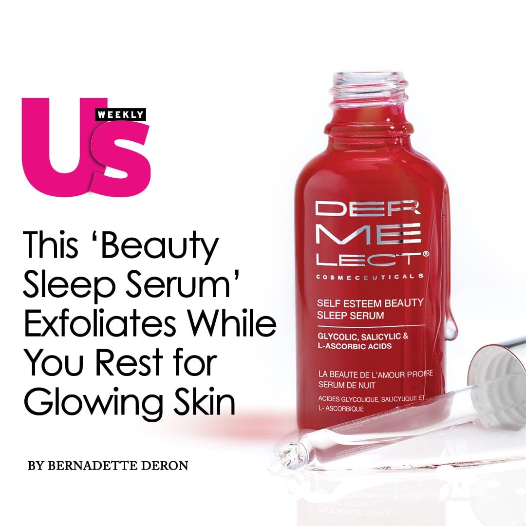 Dermelect Self-Esteem Beauty Sleep Serum - Exfoliating Night Treatment with Glycolic Acid & Vitamin C | 1 oz