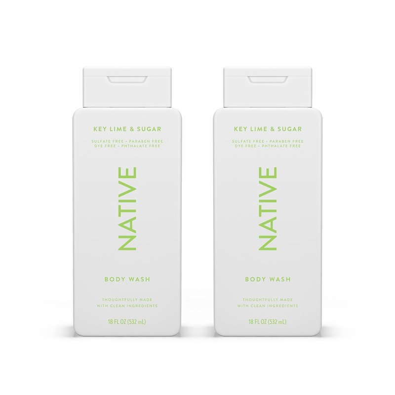 Body Wash with Naturally Derived Ingredients - Sulfate & Paraben Free | Hydrating Key Lime & Sugar Scent | 18 oz for Men & Women