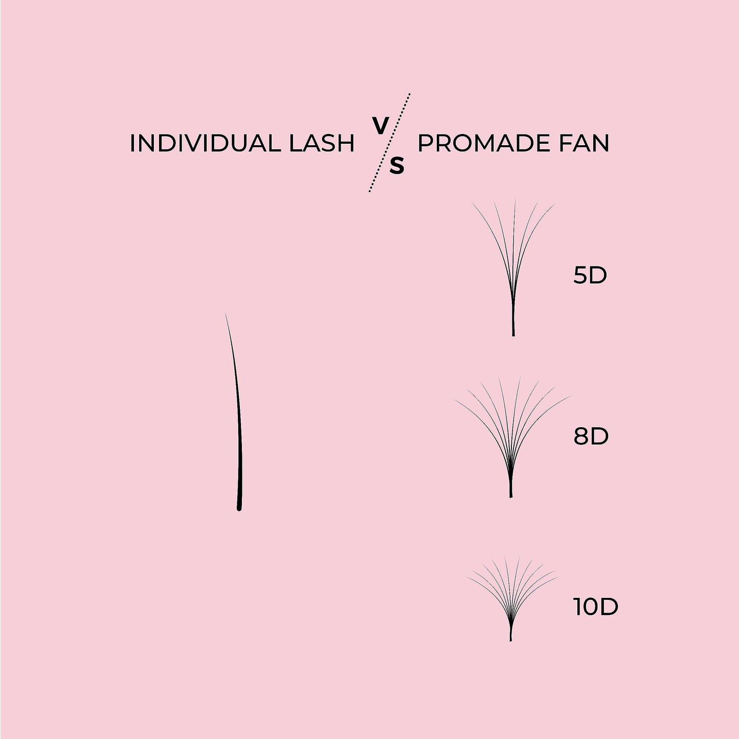 LLBA Promade Fans | Handmade Volume Eyelashes | Multi Selections From 3D To 16D | C CC D DD L M Curl | Thickness 0.03 ~ 0.1 mm | 8 - 20mm Length | Long Lasting | Easy Application (7D-0.05 D 10 mm)