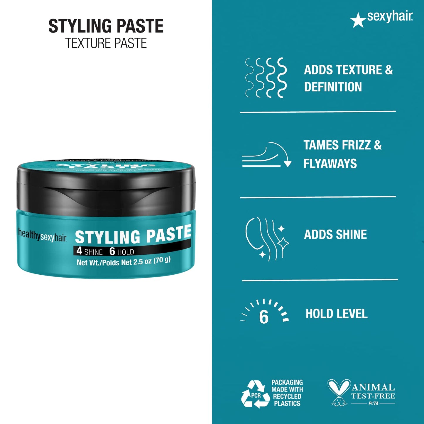 Healthy Styling Paste - Medium Hold Texture Paste for All Hair Types | Satin Finish