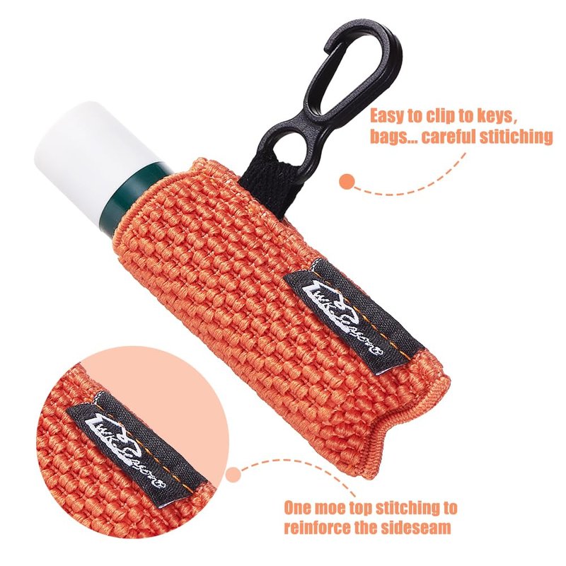 Lip Balm Holder Keychain - 10-Pack Clip-On Chapstick Sleeve | Elastic Lip Gloss Keychain Holder
