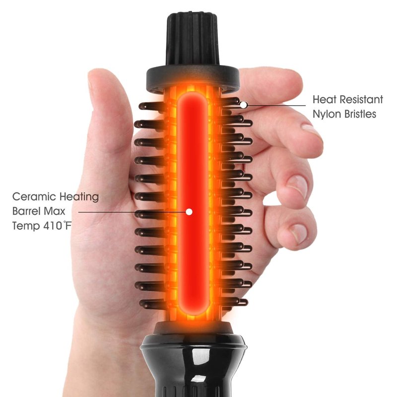 Curling Brush - Anti-Scald Curling Iron for Short Hair | Fast Heating, Easy Styling