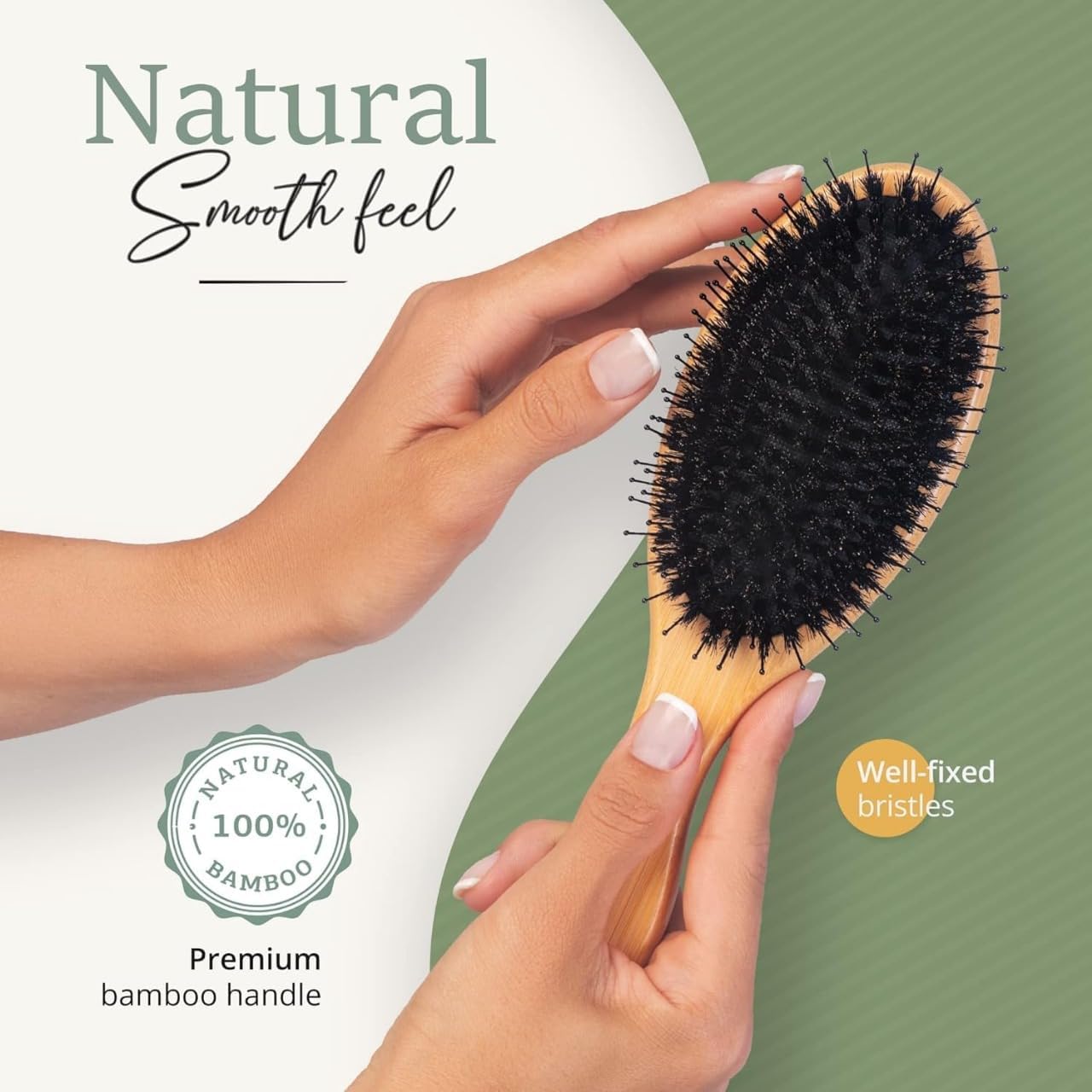 Belula Boar Bristle Hair Brush - Detangling Brush for All Hair Types | Curly, Long & Men's Hair