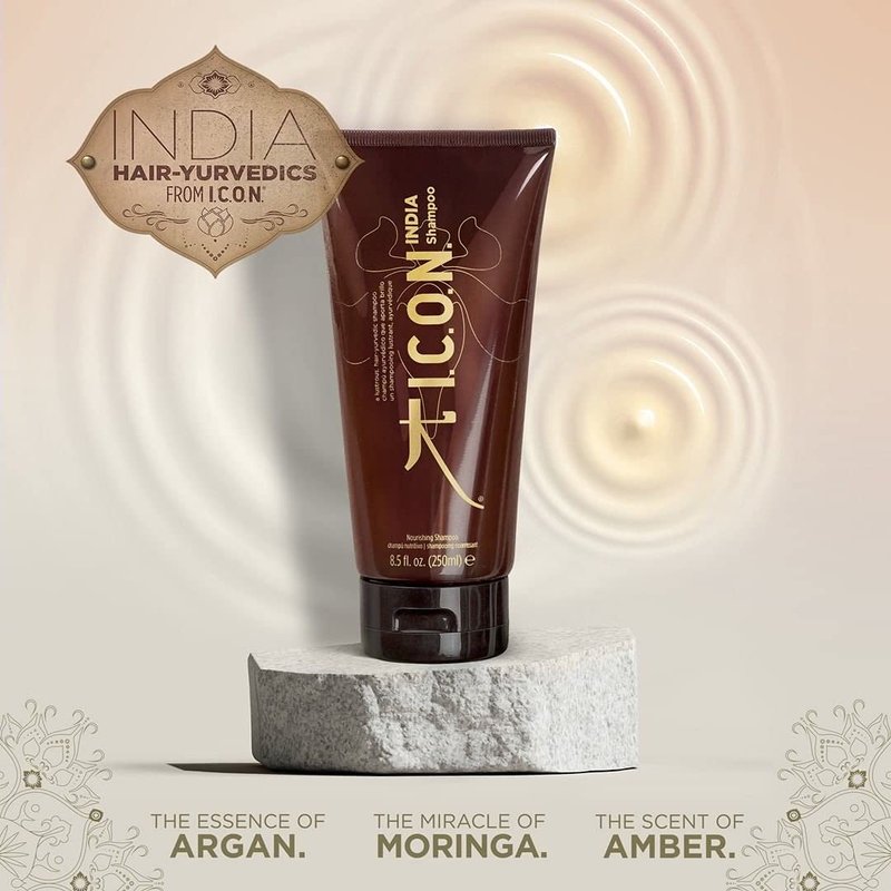 I.C.O.N. India Shampoo, Moisturizing & Revitalizing Shampoo for All Hair Types, Enhances Volume, Adds Softness and Shine, Professional Salon Quality Product, 8.5 oz