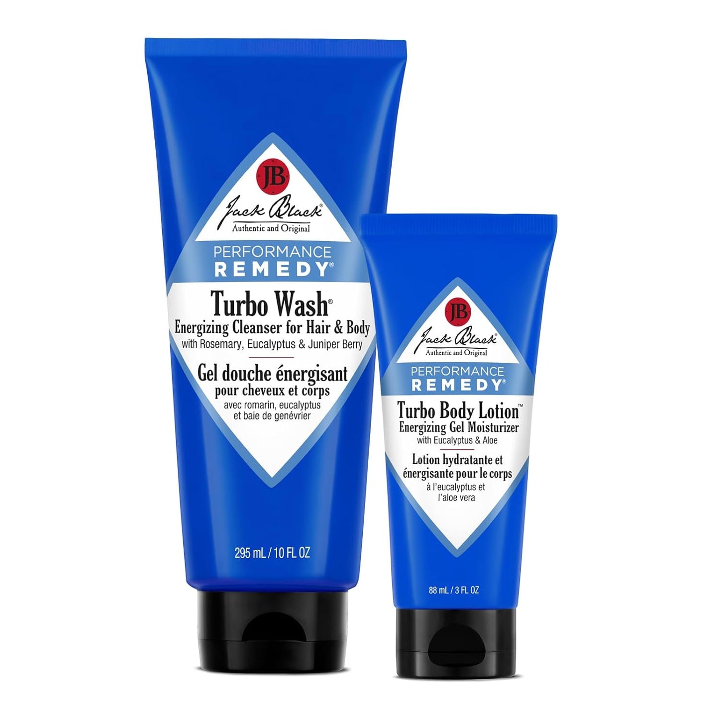 Jack Black Turbo Set - Dual Action Skincare for Men | Hydrating Cleanser & Moisturizer