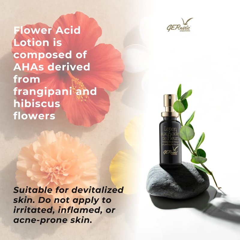 Gernetic Gentle Flower Acid Lotion AHA Peel, Natural Facial Resurfacing Care, 20ml
