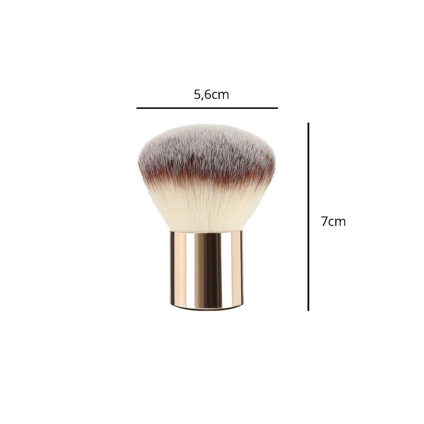 T4B Kashōki 200 Kabuki Brush Travel Mineral Powder Brush for Loose Powders with Synthetics and Taklon Bristles and Tube Makeup Case Designed for Professional Use