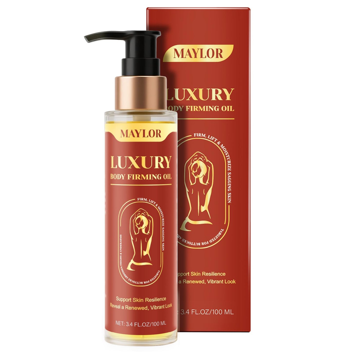 MAYLOR Body Firming Oil - Daily Moisturizing Body Oil for Men and Women, Full Body Treatment for Smooth Skin, Spa-Quality Self-Care Gift - 3.38 fl oz (1)