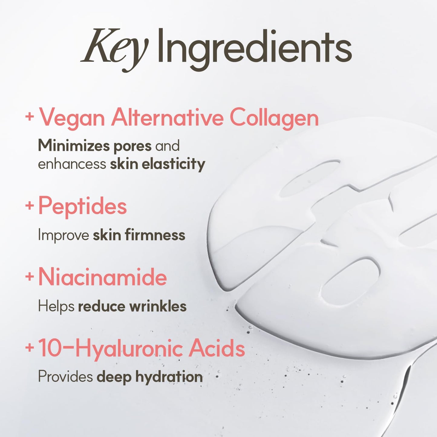 The Face Shop At Home Aesthetics Vegan Collagen Face Mask, Korean Glass Skin Care, Original & Vita-Toning Sheet Mask, Anti-aging Vitamin Hydrogel Face Sheet Mask for Firming, Elasticity, Moisturizing