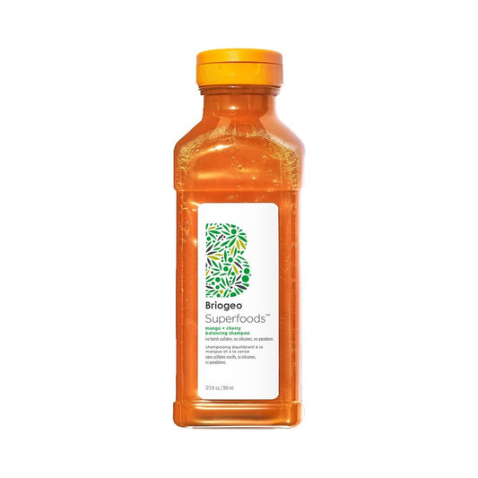 Briogeo Superfoods Mango + Cherry Balancing Shampoo for Oily Hair | Gentle Cleanse & Oil Control | Vegan & Cruelty-Free | 12.5 fl oz