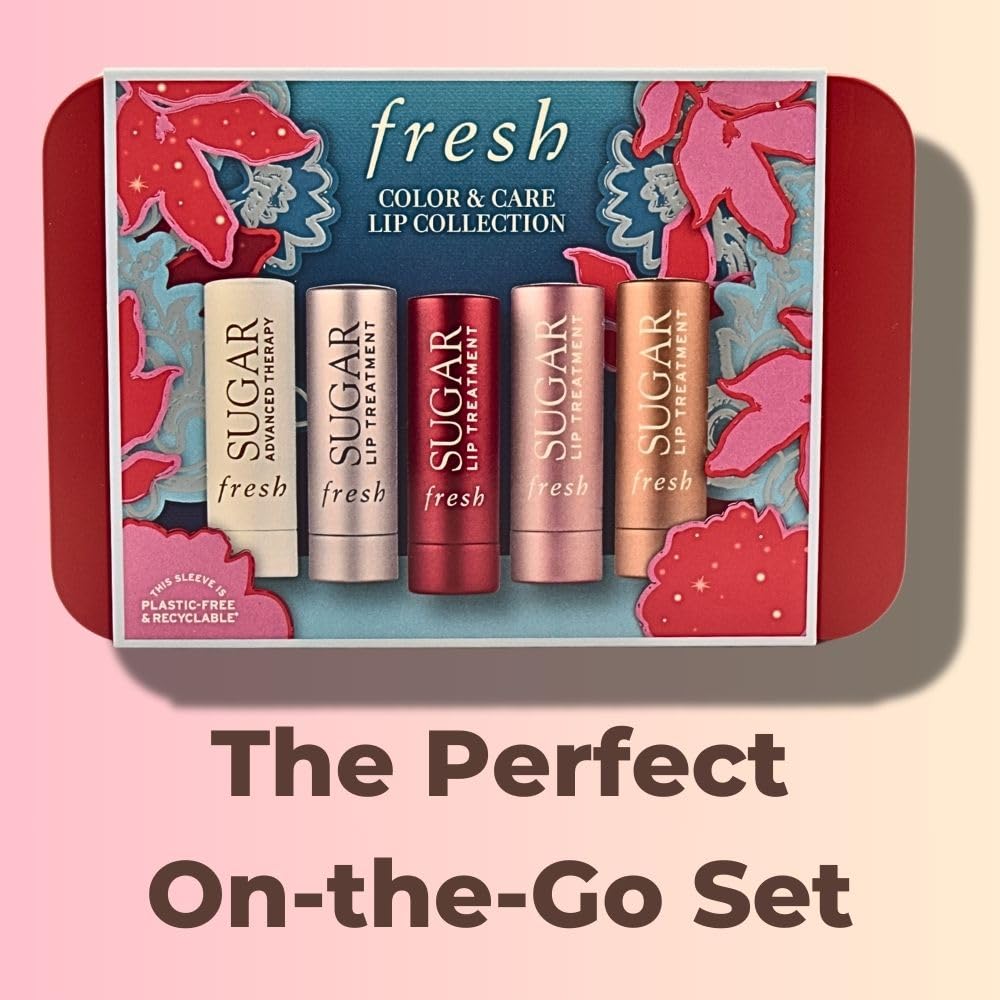 Fresh Mini Color and Care Lip Collection Holiday Gift Set - Advanced Therapy, Rose, Icon, Petal, Honey