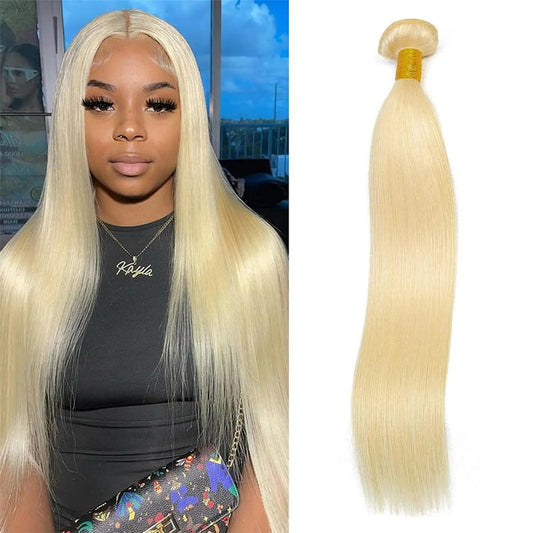 Human Hair Bundles - 613 Straight Blonde 100% Unprocessed Brazilian Hair Extensions | 16 Inch