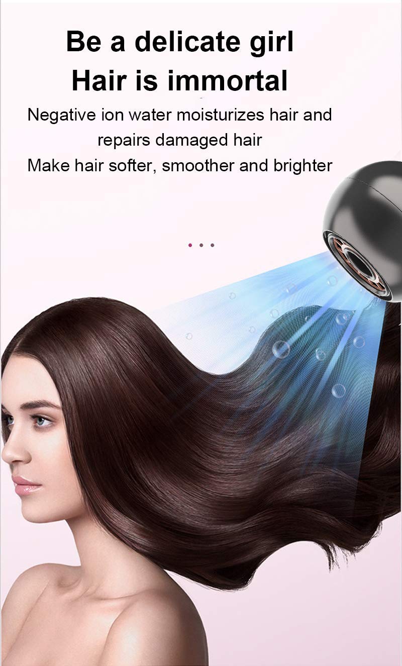 Portable Hair Dryer - 800W Constant Heat Control Hairdryer Protect Hair, with ALCI Safety Plug High Airflow Lightweight Mini Blow Dryer for Home Hotel and Travel