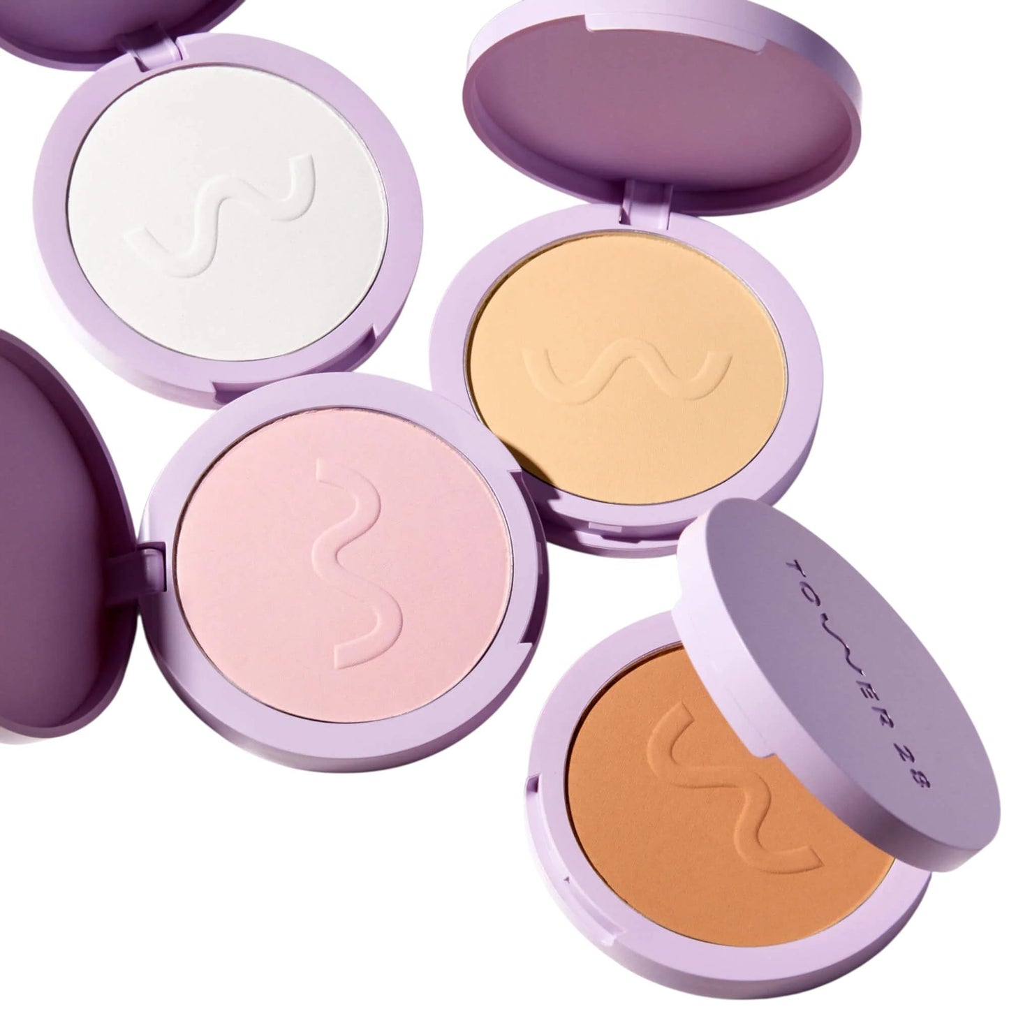 Tower28 GetSet Pressed Setting Powder - Talc-Free Face Powder for Sensitive Skin with Kaolin Clay + Squalane - Blurs Skin + Brightens Sets Face Makeup - Transfer/Sweat-Proof