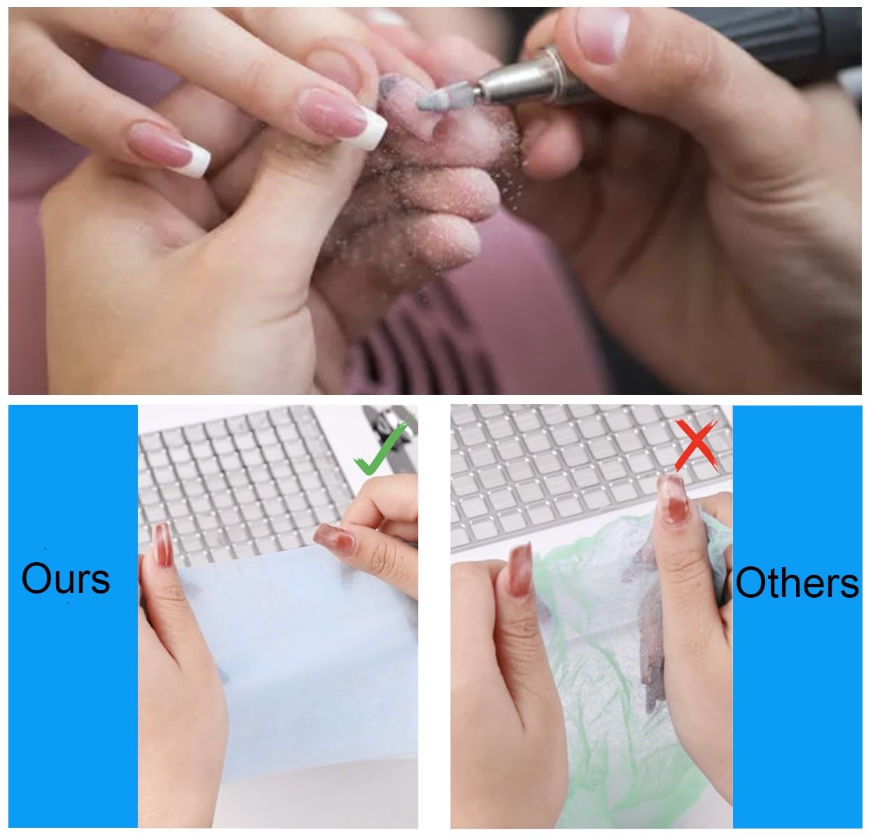 Nail Dust Collector Filters - 200PCS Super Strong Disposable Filters for Nail Vacuum Machines | Blue