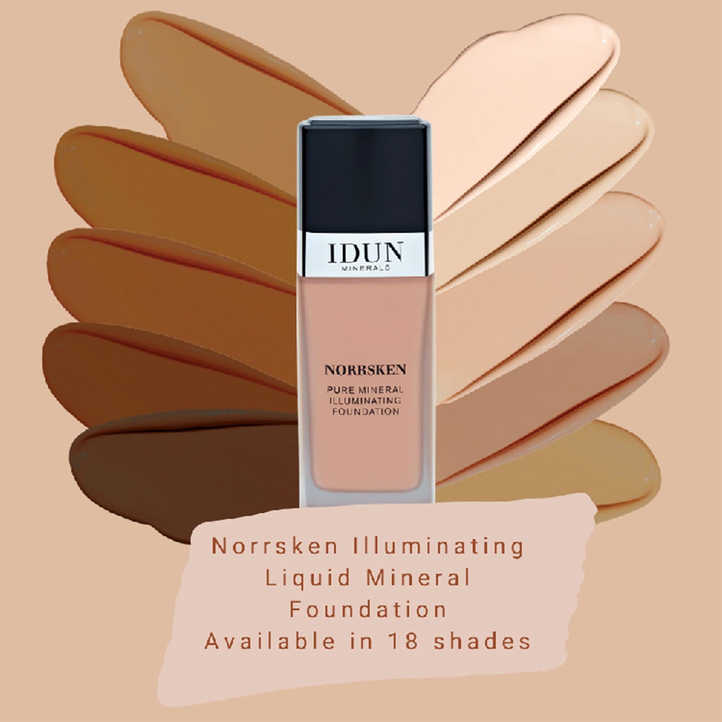 IDUN Minerals Liquid Norrsken Foundation - Silky Smooth Coverage - Luminous, Dewy Finish for Dry and Dull Skin - Water Resistant and Vegan Makeup - 201 Jorunn - Neutral Extra Light - 1.01 oz