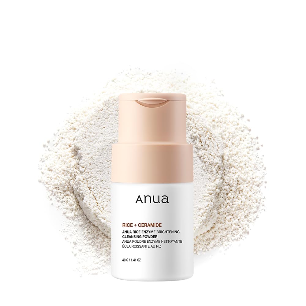 ANUA Rice Enzyme Brightening Cleansing Powder, Exfoliating Powder-to-Foam Cleanser, Smooth Texture & Clarity, Hydrating & Gentle Formula, Korean Skincare,1.41 fl.oz