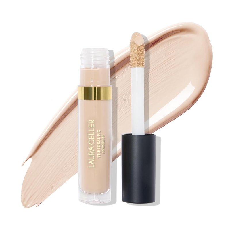 Laura Geller Ideal Fix Under Eye Concealer for Mature Skin - Full Coverage, Anti-Aging | 1 Porcelain, Hydrating, Crease-Free