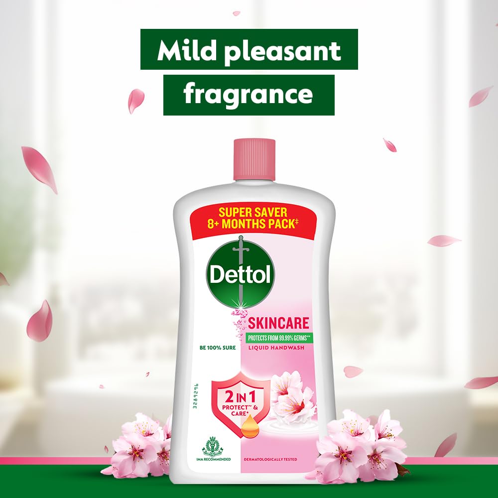 Dettol Skincare Liquid Handwash | 875ml (29.59 Fl Oz) | Pack of 2