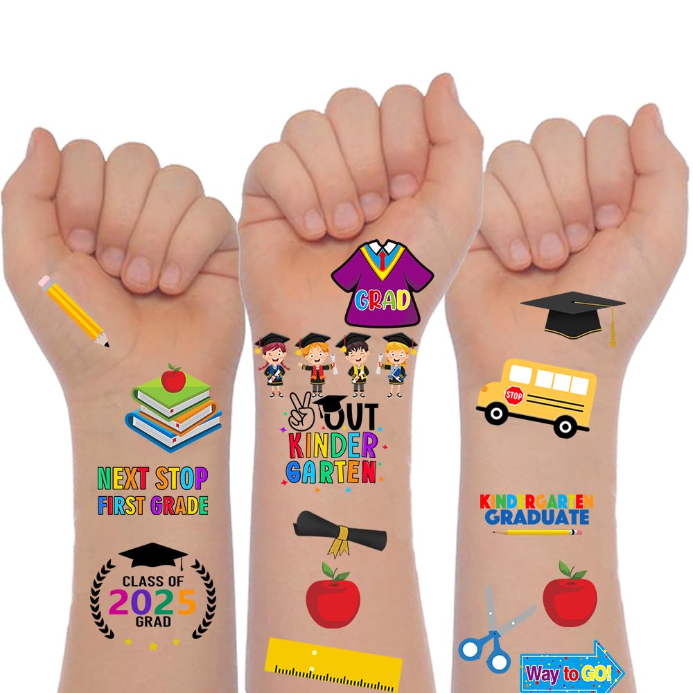 Kindergarten Graduation Temporary Tattoos - Fun Party Decorations for Kids | 110 Pcs Set for 2025 Celebrations