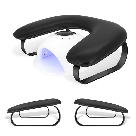 Arm Rest for Nails Tech,U-shaped Manicure Nail Arm Rest Stand,Cleanable Leather Hand Rest Pillow for Acrylic Nails Salon Home,Aluminum Alloy Holder,Anti-slip Pads