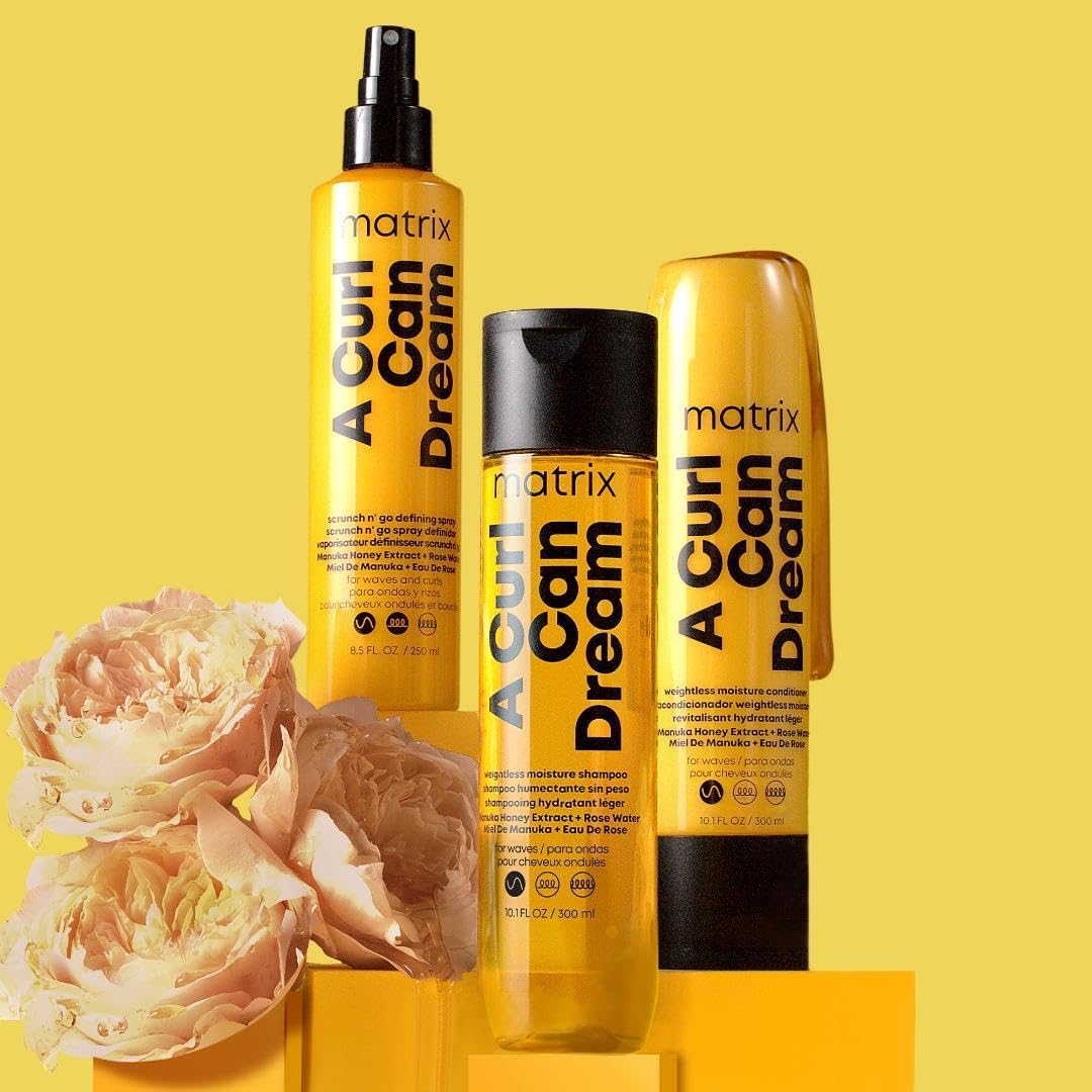 MATRIX A Curl Can Dream Weightless Moisture Shampoo and Conditioner Set | For Wavy Hair | All Day Frizz Control | With Manuka Honey Extract and Rose Water | Silicone Free
