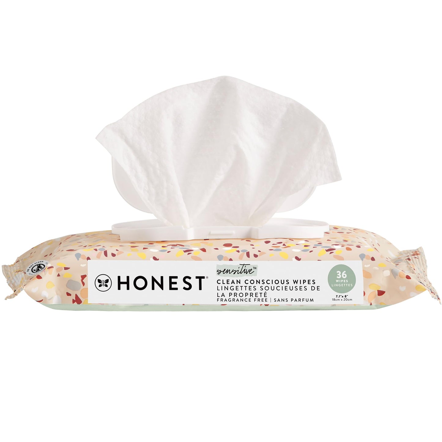 The Honest Company Hypoallergenic Multi-Use Baby Wipes for Sensitive Baby Skin, Terrazzo, 36 Count