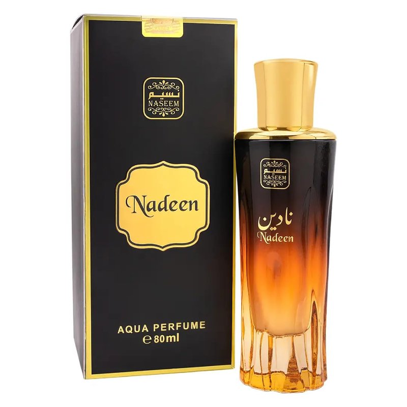 Nadeen Aqua Alcohol-Free Water Perfume - Unisex Eau De Parfum with Enchanting Rose, Jasmine & Agarwood | 80ml