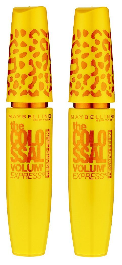 Maybelline New York Volum' Express The Colossal Cat Eyes Washable Mascara Makeup, Glam Black, 2 Count, Washable Glam Black