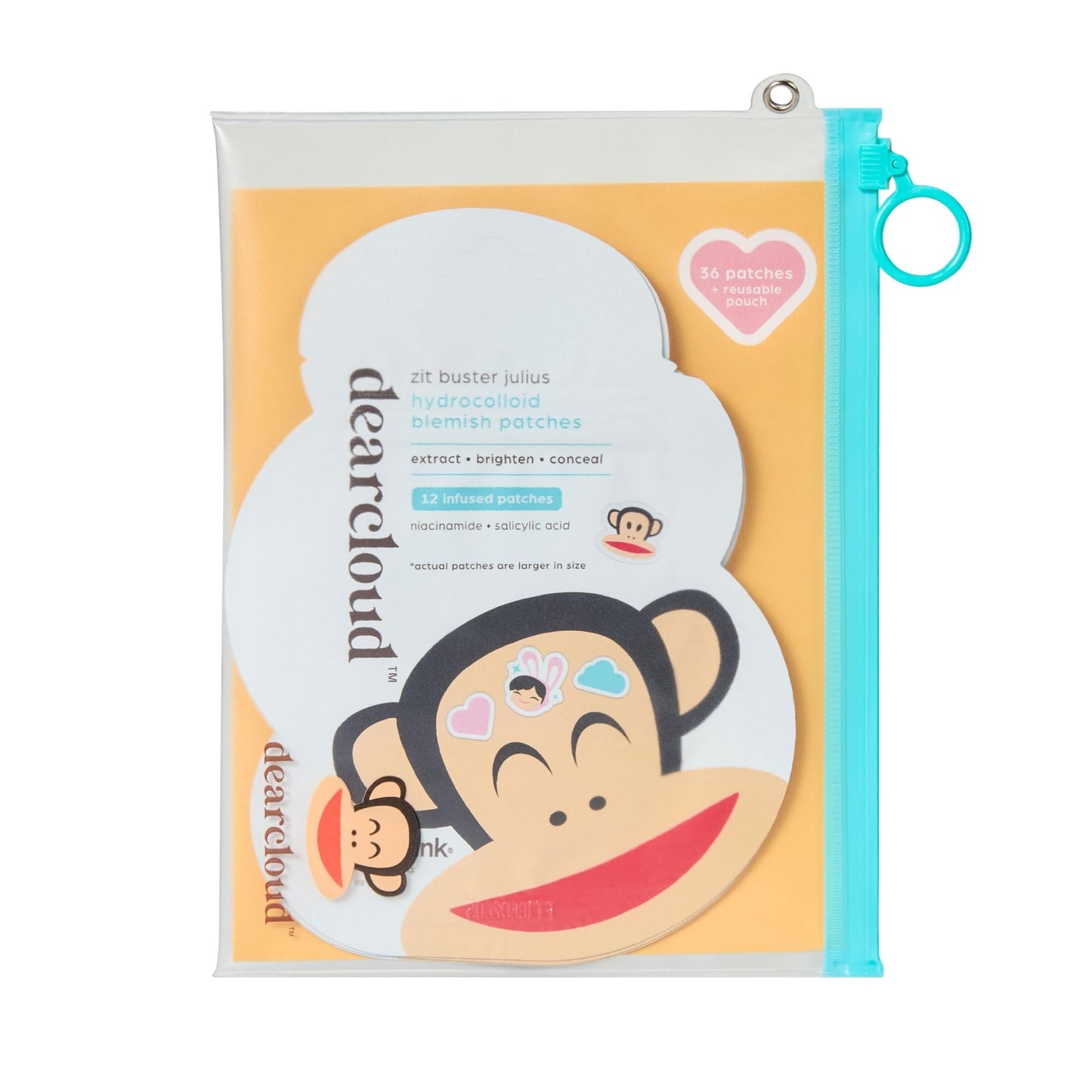 dearcloud Paul Frank Hydrocolloid Blemish Patches - 36 Count - Pimple Patches for Face, Acne Spot Treatment With Niacinamide & Salicylic Acid (Zit Buster Julius)