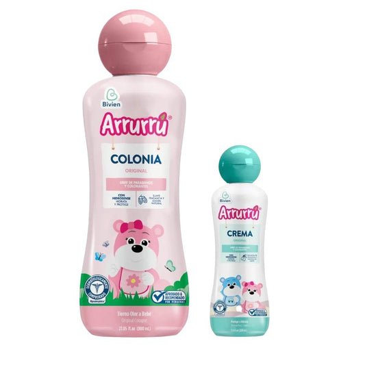 Arrurru Colonia Original Pink 27.05 oz or 800 Ml + crema original 220 ml