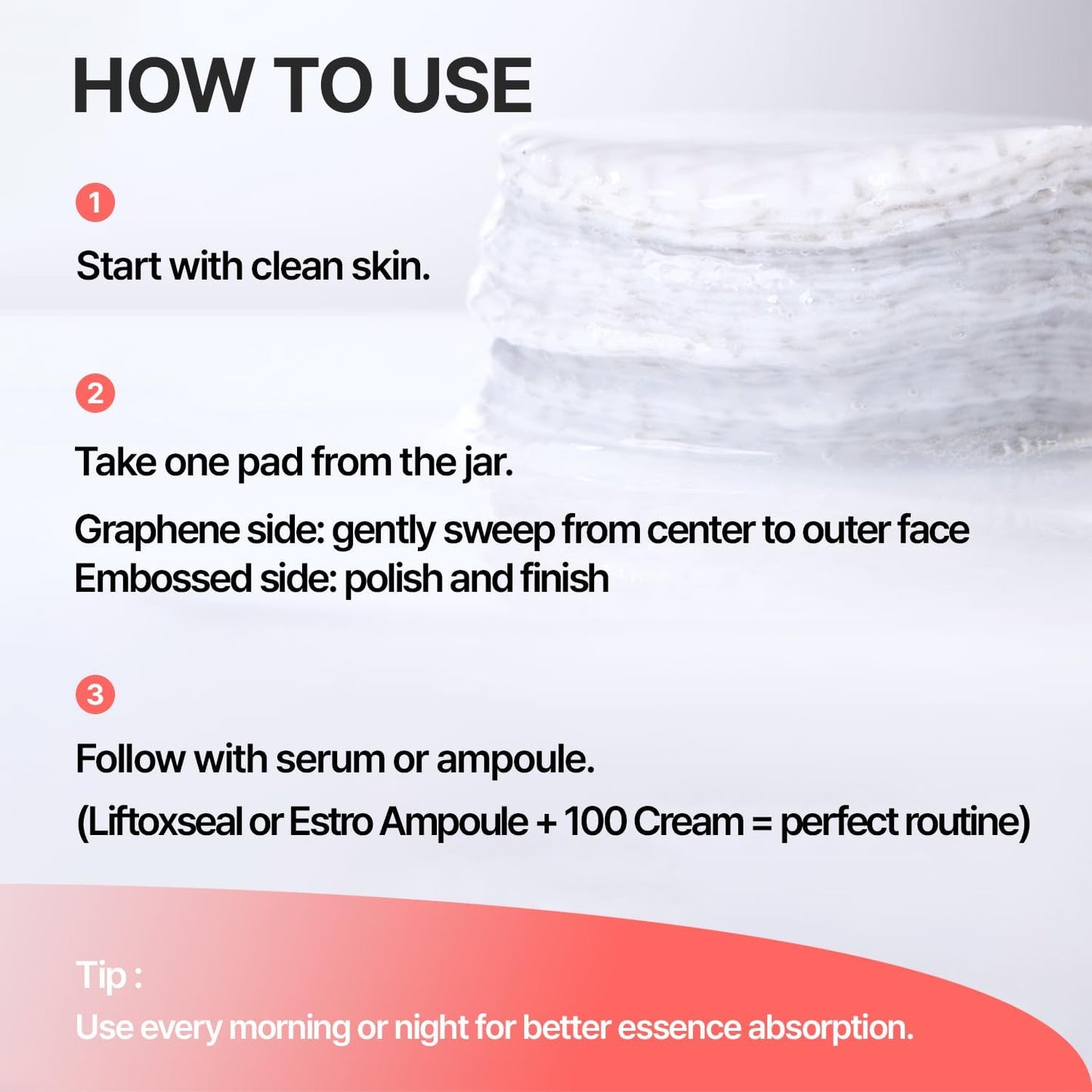 Graphene Peeling Toner Pads - Daily Exfoliating Facial Toner for Pore-Clearing & Oil-Balancing | 60 Pads / 220g