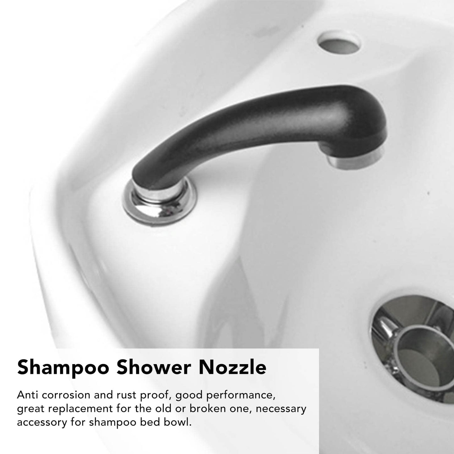 Professional Hair Salon Shampoo Bowl Shower Head with Hose Accessory, Non Pressurized Nozzle, Flexible Hose, for Barber Shop Shampoo Bed