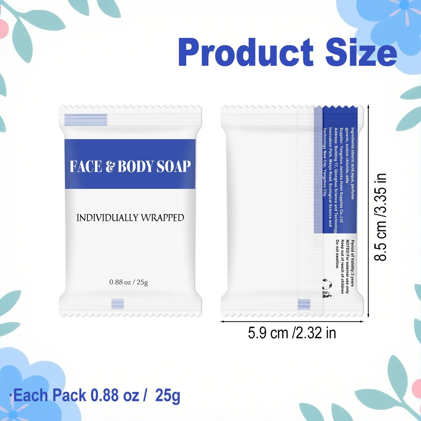 Travel Size Bars Soap in Bulk, Individually Wrapped Mini Small Body Hand and Face Soaps Toiletries Amenities for Hotel, Shelter/Homeless/Nursing Home/Charity/Motel/Guest Bathroom 0.88 oz (120 Pack)