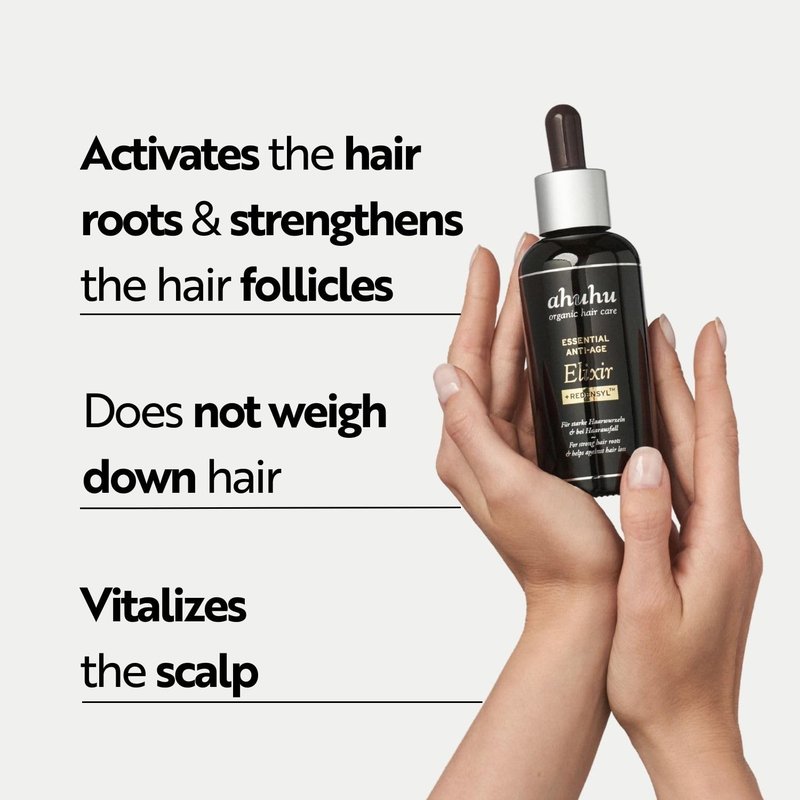Ahuhu Anti-Age Elixir - Caffeine & Redensyl Scalp Treatment for Thicker Hair | 100ml, Vegan